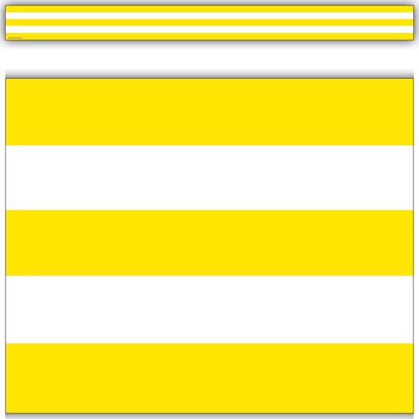 TCR5290 Yellow & White Stripes Straight Border Trim Image