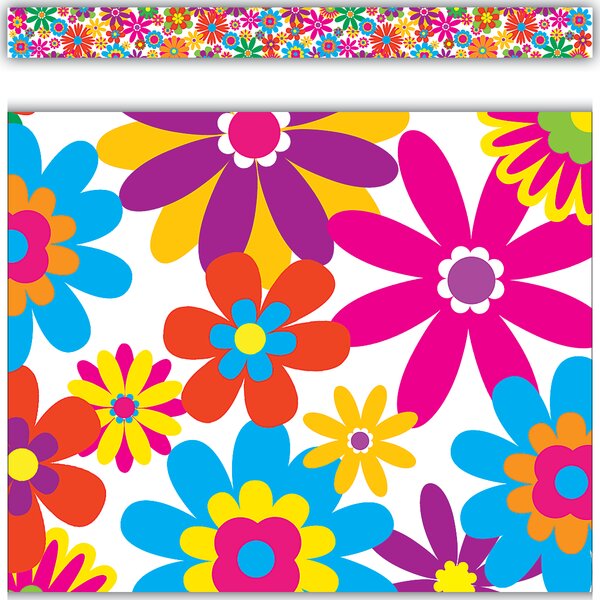 TCR5293 Fun Flowers Straight Border Trim Image