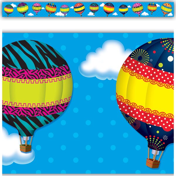 TCR5297 Hot Air Balloons Straight Border Trim Image