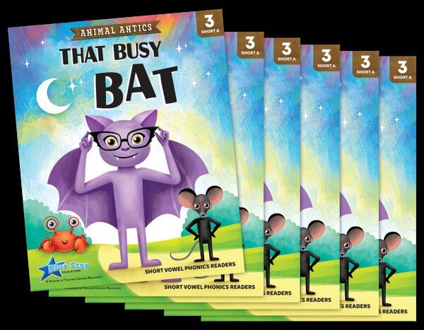 TCR53308 Animal Antics: That Busy Bat - Short Vowel a Reader - 6 Pack Image