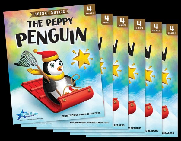 TCR53309 Animal Antics: The Peppy Penguin - Short Vowel e Reader - 6 Pack Image