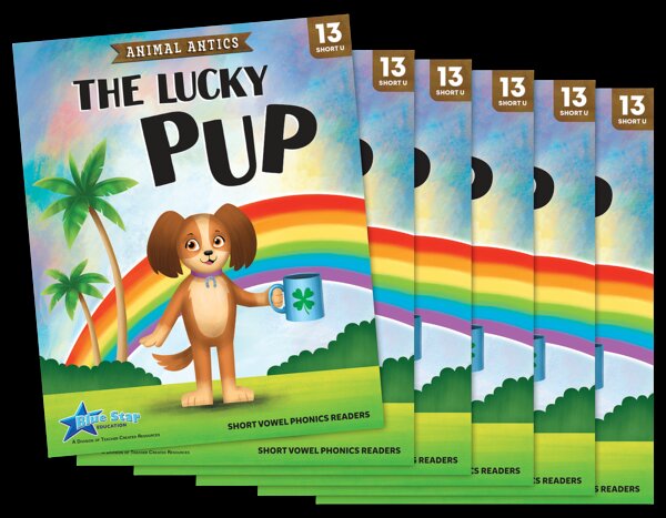 TCR53318 Animal Antics: The Lucky Pup - Short Vowel u Reader - 6 Pack Image