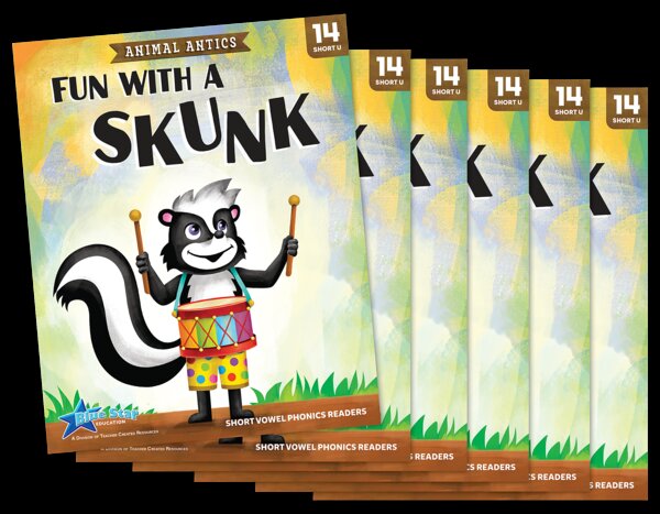 TCR53319 Animal Antics: Fun with a Skunk - Short Vowel u Reader - 6 Pack Image