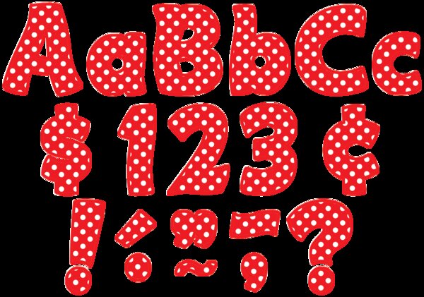 TCR5344 Red Polka Dots Funtastic 4" Letters Combo Pack Image