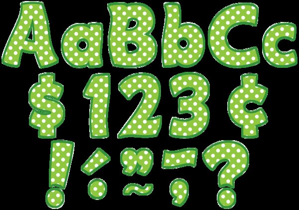 TCR5345 Lime Polka Dots Funtastic 4" Letters Combo Pack Image