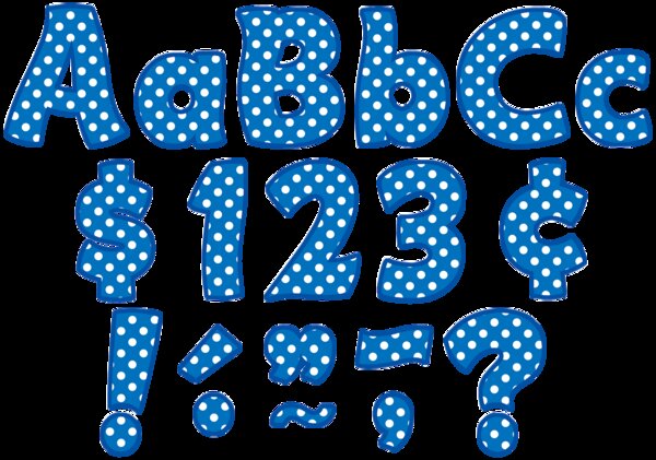 TCR5347 Blue Polka Dots Funtastic 4" Letters Combo Pack Image