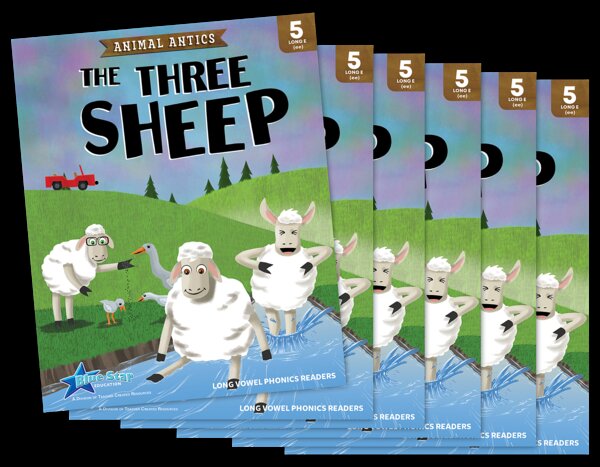 TCR53481 Animal Antics: The Three Sheep - Long e Vowel Reader - 6 Pack Image