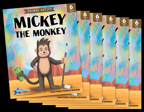 TCR53482 Animal Antics: Mickey the Monkey - Long e Vowel Reader - 6 Pack Image