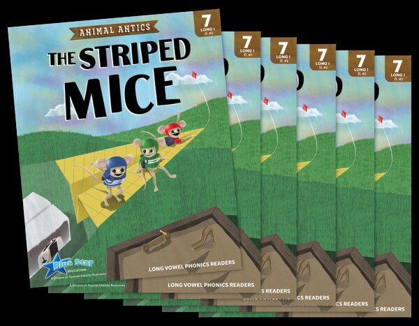 TCR53483 Animal Antics: The Striped Mice - Long i Vowel Reader - 6 Pack Image