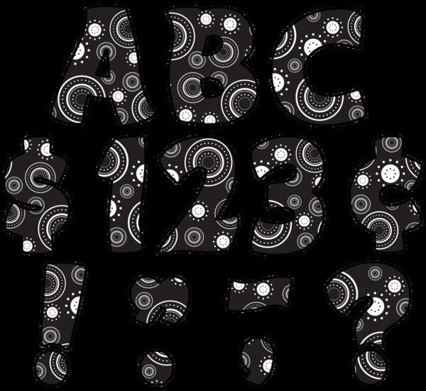 TCR5350 Crazy Circles Funtastic 4" Letters Uppercase Pack Image
