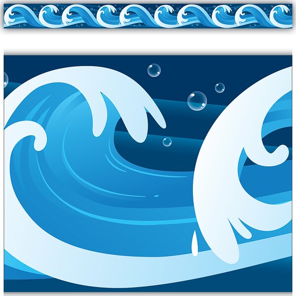 TCR5358 Ocean Waves Straight Border Trim Image