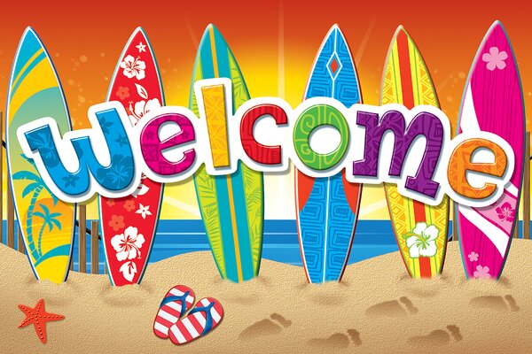 TCR5363 Surf's Up Welcome Postcards Image