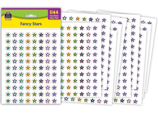 TCR5364 Fancy Stars 2 Mini Stickers Valu-Pak Image