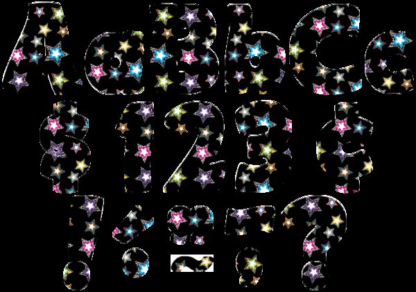 TCR5374 Fancy Stars Funtastic 4" Letters Combo Pack Image