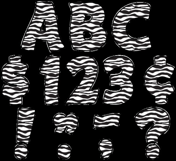 TCR5375 Zebra Print Funtastic 4" Letters Uppercase Pack Image