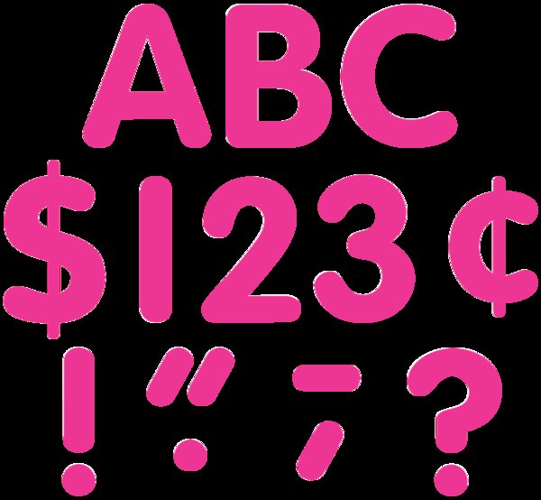 TCR5386 Hot Pink Classic 4" Letters Uppercase Pack Image