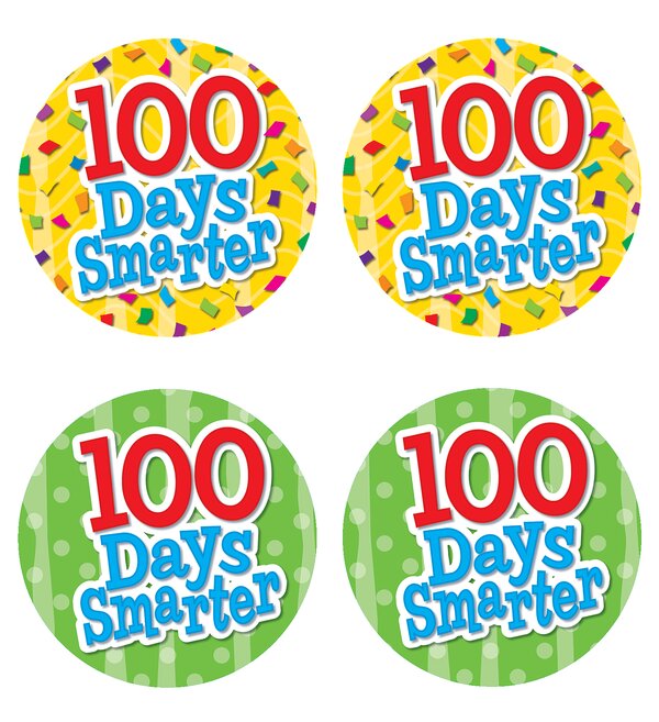 TCR5393 100 Days Smarter Wear 'Em Badges Image