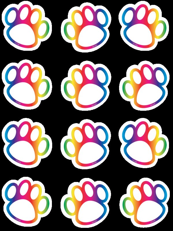 TCR5398 Rainbow Paw Prints Mini Accents Image