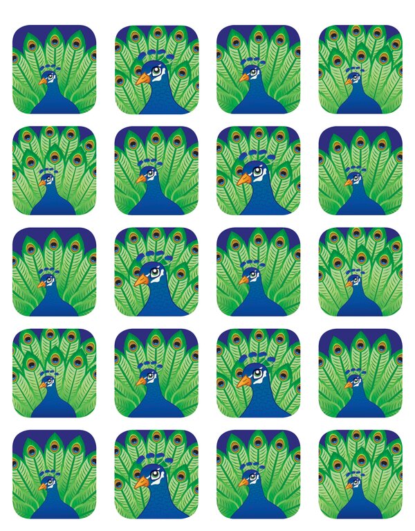 TCR5408 Peacock Stickers Image