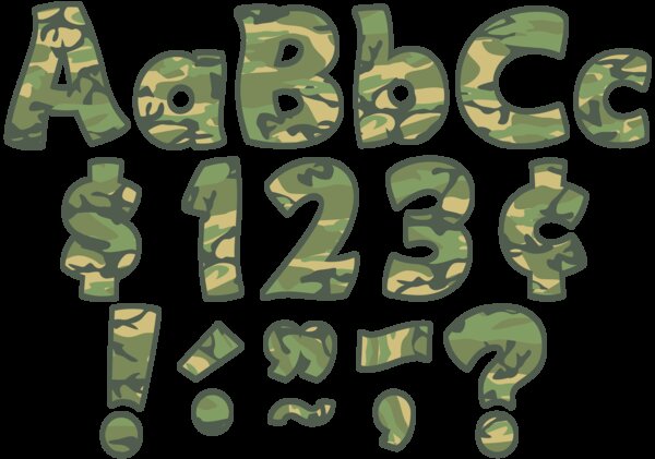 TCR5427 Camouflage Funtastic 4" Letters Combo Pack Image