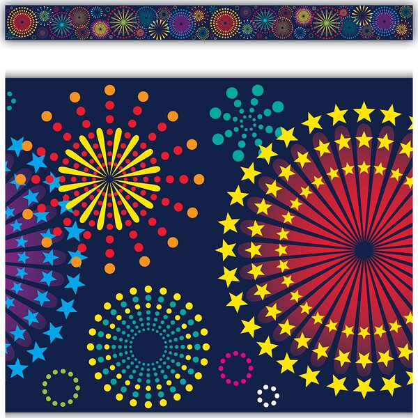 TCR5428 Fireworks Straight Border Trim Image