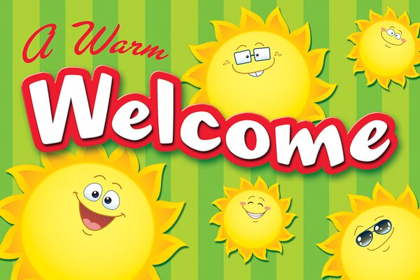 TCR5461 Happy Suns Welcome Postcards Image