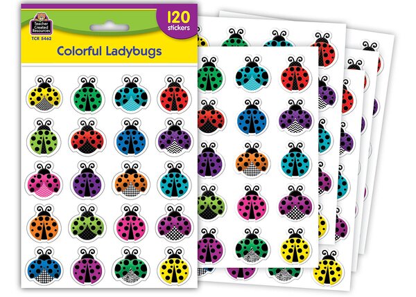 TCR5462 Colorful Ladybugs Stickers Image