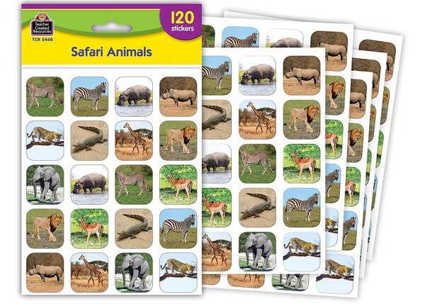 TCR5468 Safari Animals Stickers Image