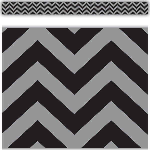 TCR5472 Black Chevron Straight Border Trim Image