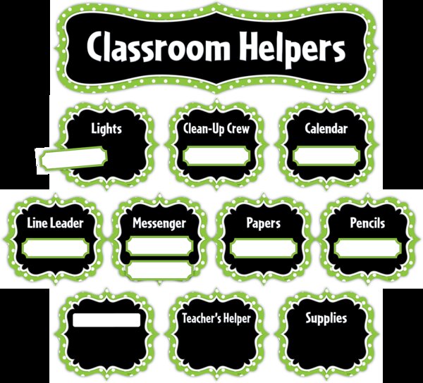 TCR5493 Lime Polka Dots Classroom Helpers Mini Bulletin Board Image