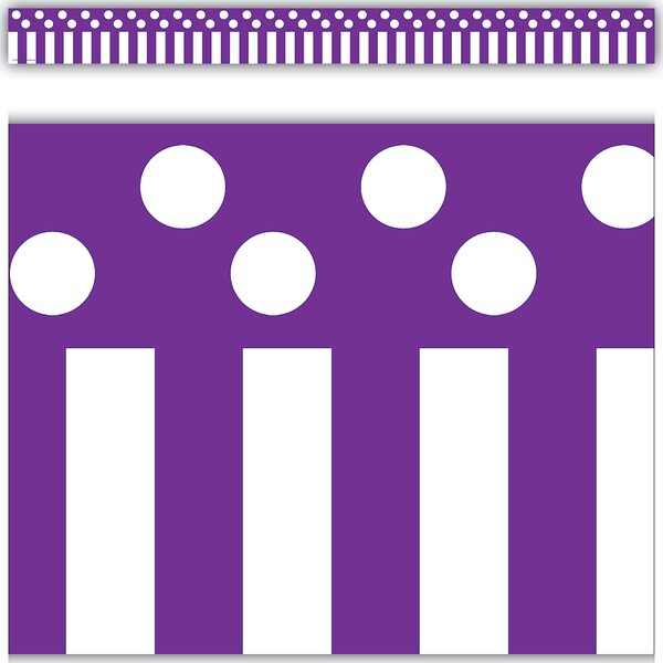 TCR5503 Purple Stripes and Polka Dots Straight Border Trim Image