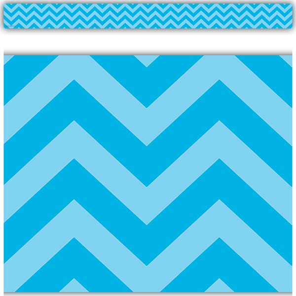 TCR5508 Aqua Chevron Straight Border Trim Image