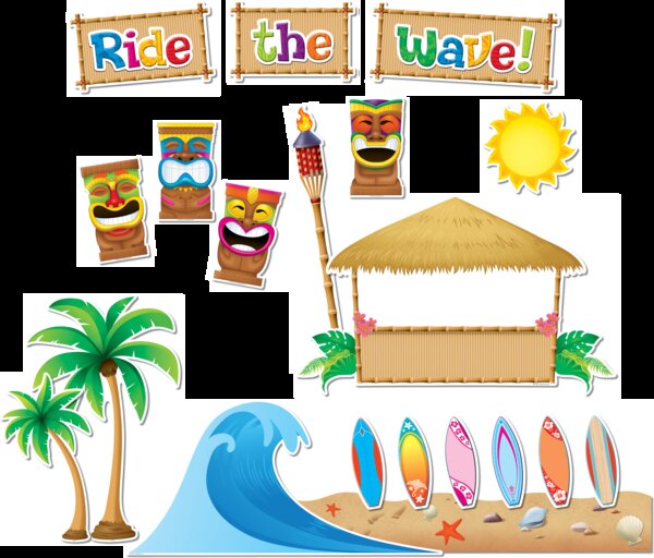 TCR5517 Surfs Up Board Bulletin Display Set Image