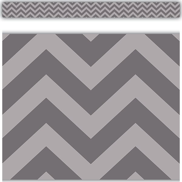 TCR5520 Gray Chevron Straight Border Trim Image