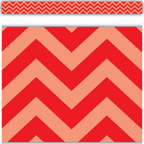 TCR5522 Red Chevron Straight Border Trim Image