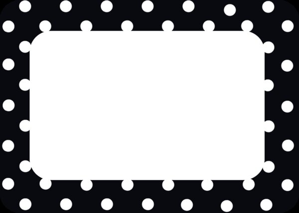 TCR5538 Black Polka Dots 2 Name Tags/Labels Image