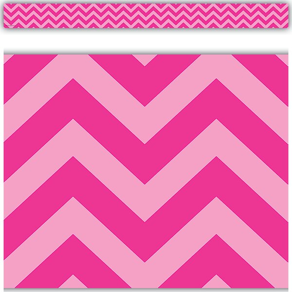 TCR5541 Hot Pink Chevron Straight Border Trim Image