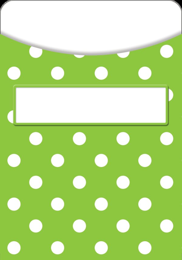 TCR5551 Lime Polka Dots Library Pockets Image