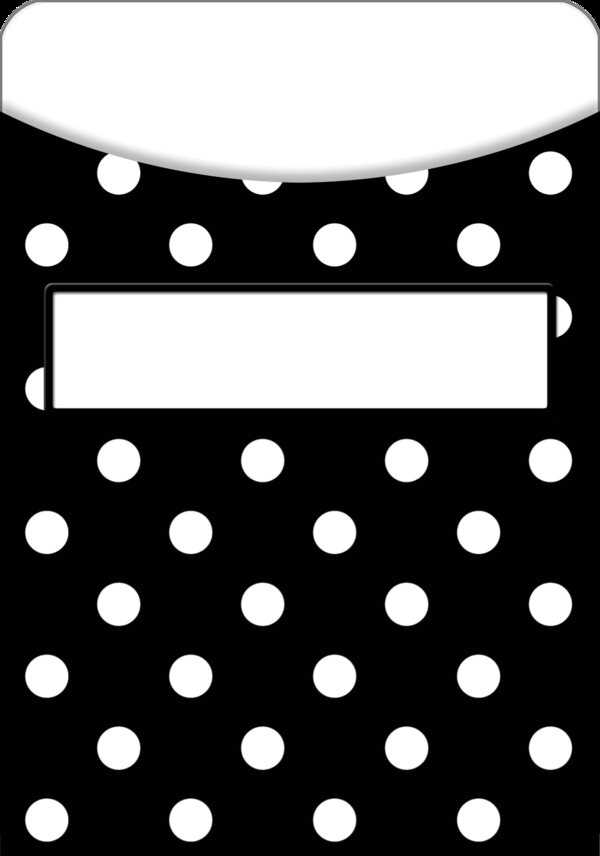 TCR5552 Black Polka Dots Library Pockets Image