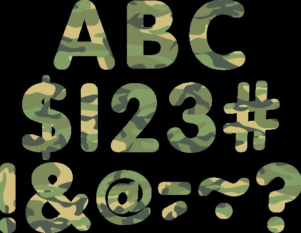 TCR5565 Camouflage Classic 2" Letters Uppercase Pack Image