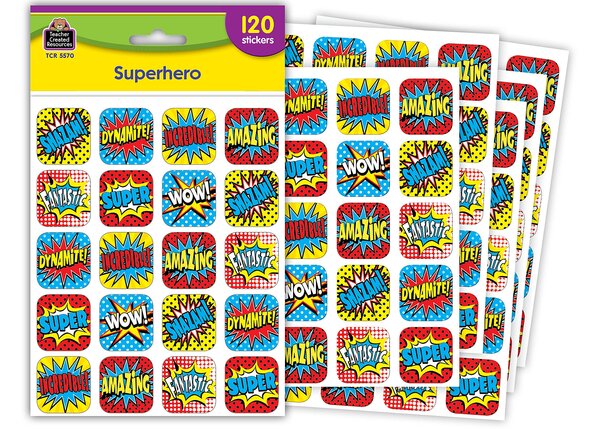 TCR5570 Superhero Stickers Image