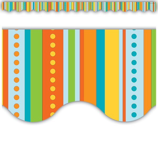 TCR5580 Zany Stripes Scalloped Border Trim Image