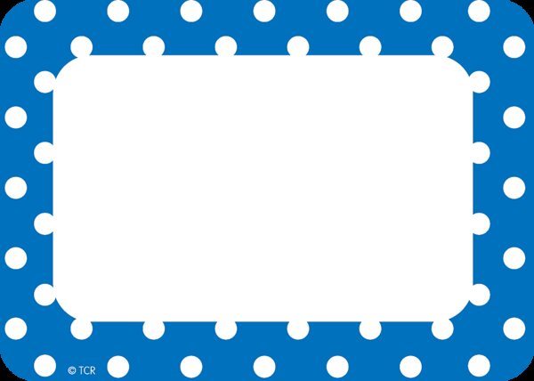 TCR5585 Blue Polka Dots Name Tags/Labels Image