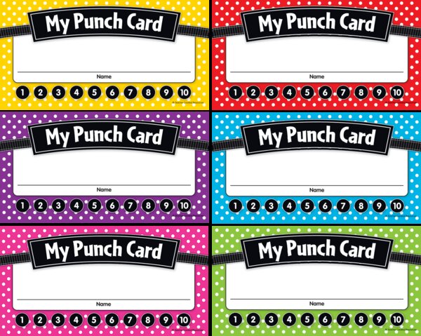 TCR5608 Polka Dots Punch Cards Image