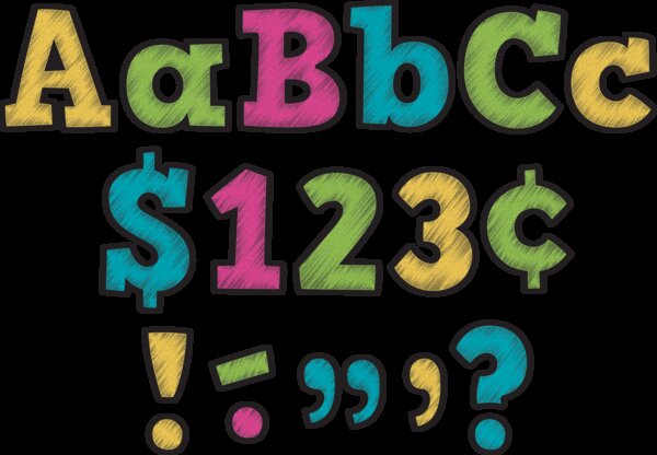 TCR5617 Chalkboard Brights Bold Block 4" Letters Combo Pack Image