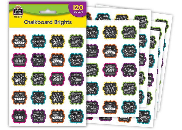 TCR5618 Chalkboard Brights Stickers Image