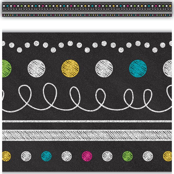 TCR5619 Chalkboard Brights Straight Border Trim Image