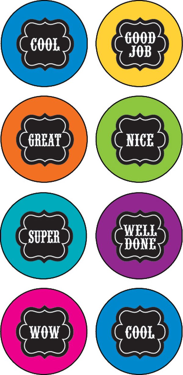 TCR5626 Chalkboard Brights Mini Stickers Image