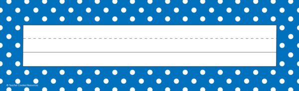 TCR5633 Blue Polka Dots Flat Name Plates Image