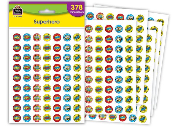 TCR5642 Superhero Mini Stickers Image